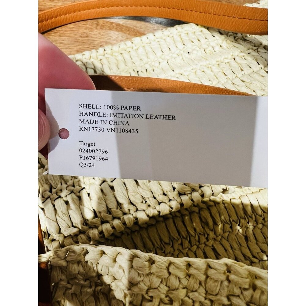 Universal Thread Straw Packable Checker Boxy Tote… - image 10